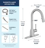 Stainless steel single-handle high-arc pull-down kitchen faucet - Image 2